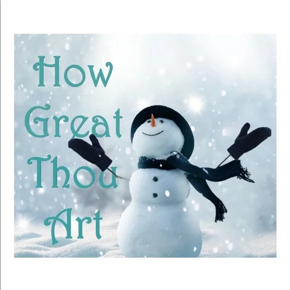 100 (2x2 Inch) Square Stickers, How Great Thou Art Snowman High Gloss, Thank You - Picture 2 of 2